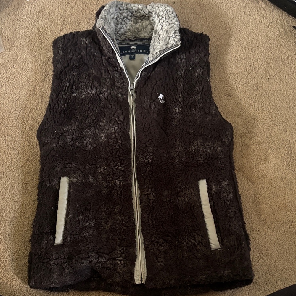Black with white accents Sherpa vest